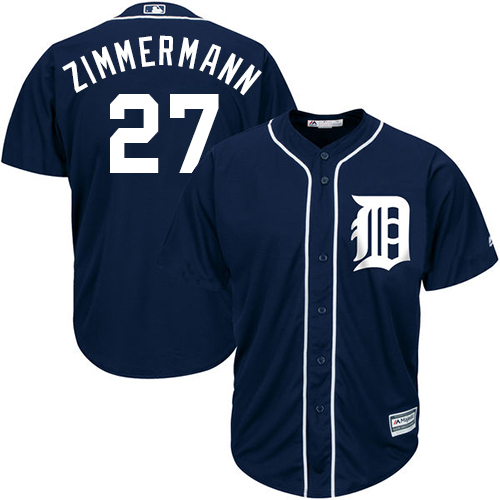 Tigers #27 Jordan Zimmermann Navy Blue Cool Base Stitched Youth MLB Jersey
